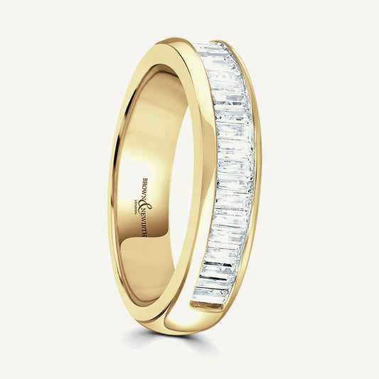 Baguette Cut, Channel, Courted Diamond Eternity Ring
