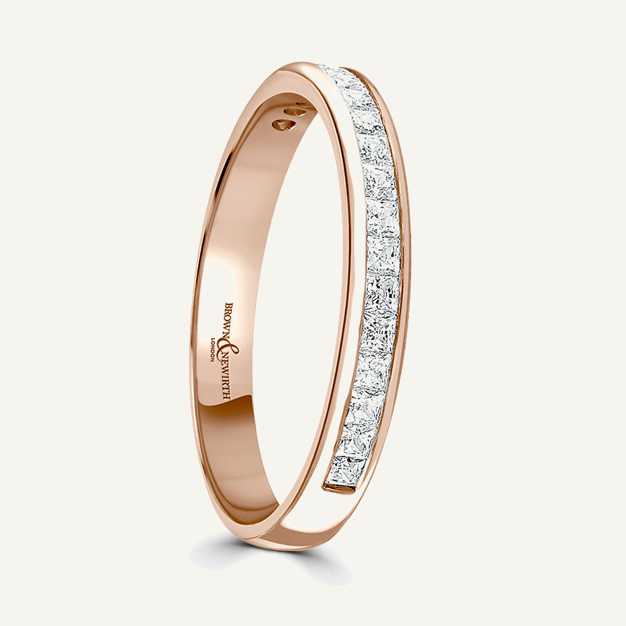 Princess Cut, Channel, Courted Diamond Eternity Ring