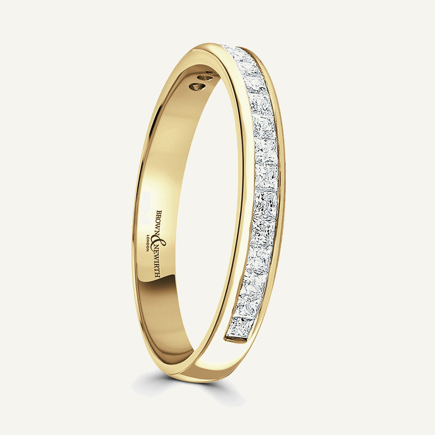 Princess Cut, Channel, Courted Diamond Eternity Ring