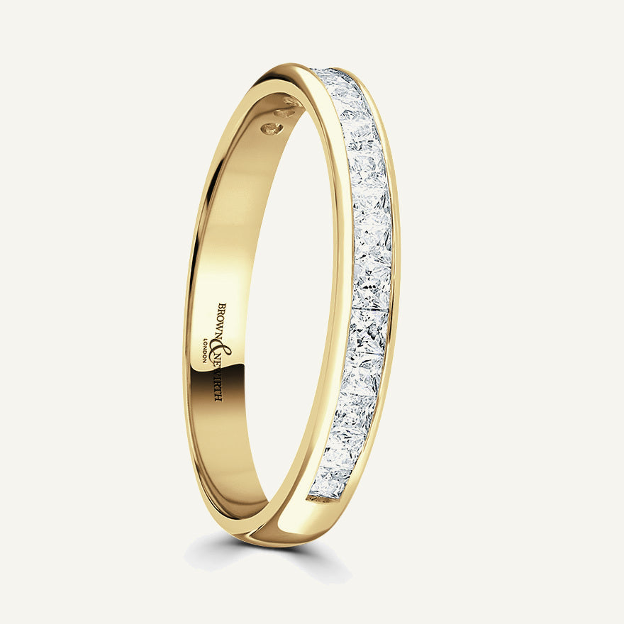 Princess Cut, Channel, Courted Diamond Eternity Ring