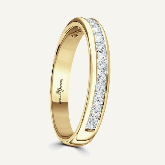 Princess Cut, Channel, Courted Diamond Eternity Ring
