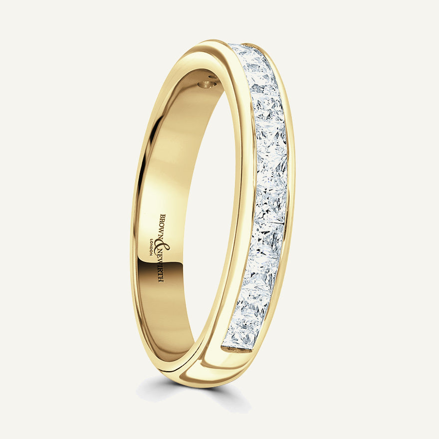 Princess Cut, Channel, Courted Diamond Eternity Ring