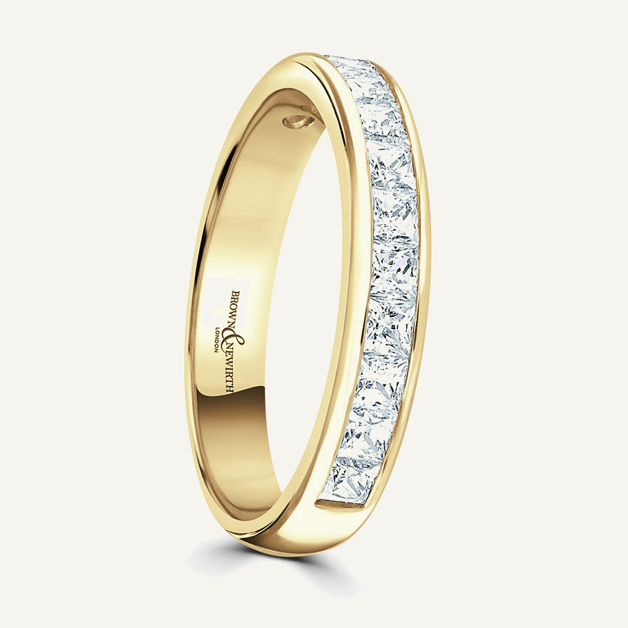 Princess Cut, Channel, Courted Diamond Eternity Ring