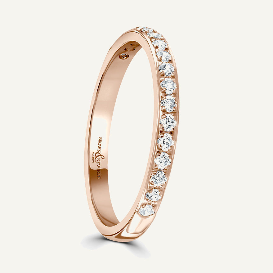 Round Brilliant Cut, Pave, Courted Diamond Eternity Ring