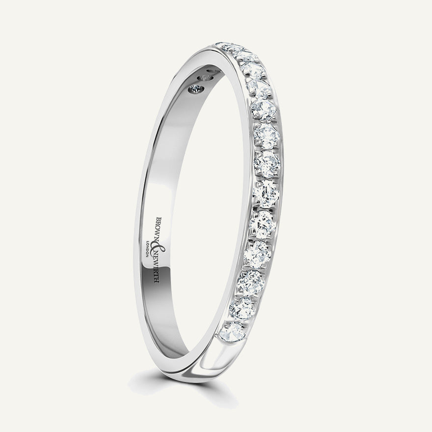Round Brilliant Cut, Pave, Courted Diamond Eternity Ring