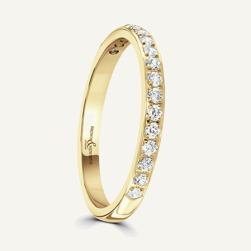 Round Brilliant Cut, Pave, Courted Diamond Eternity Ring