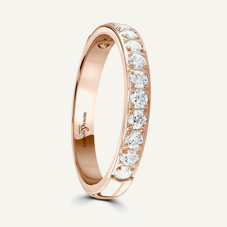 Round Brilliant Cut, Pave, Courted Diamond Eternity Ring