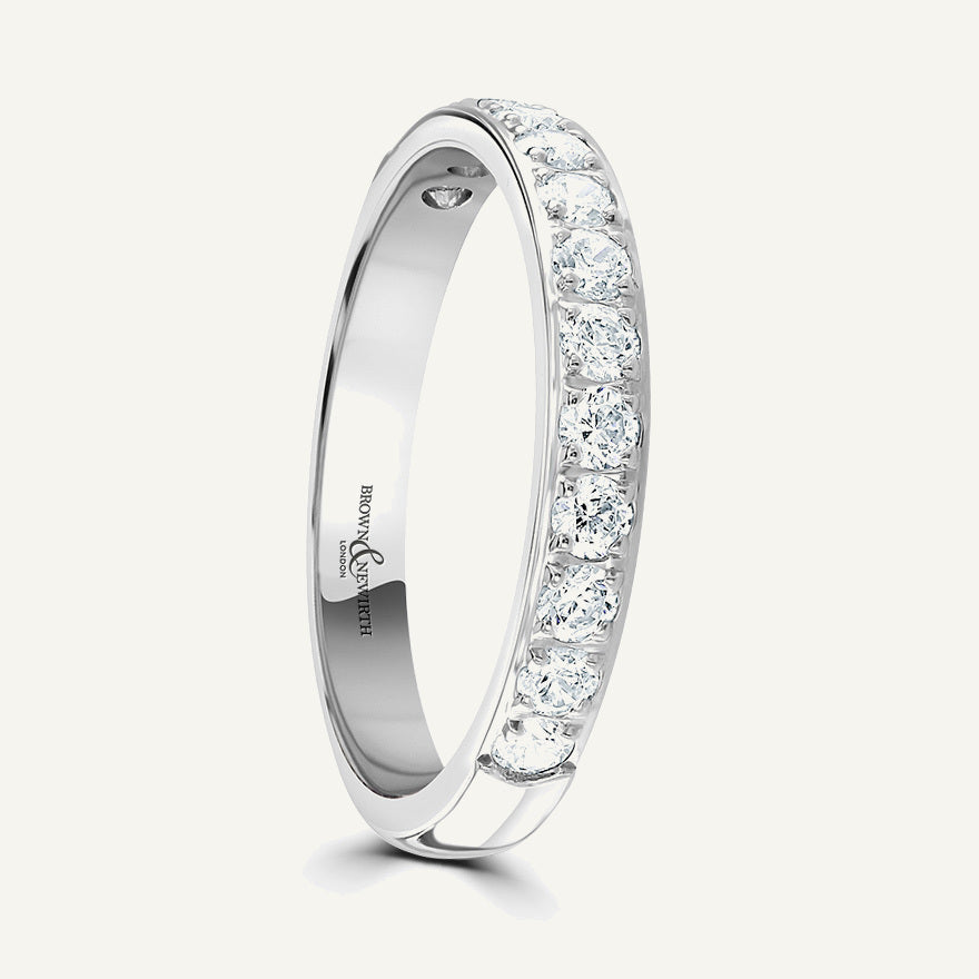 Round Brilliant Cut, Pave, Courted Diamond Eternity Ring