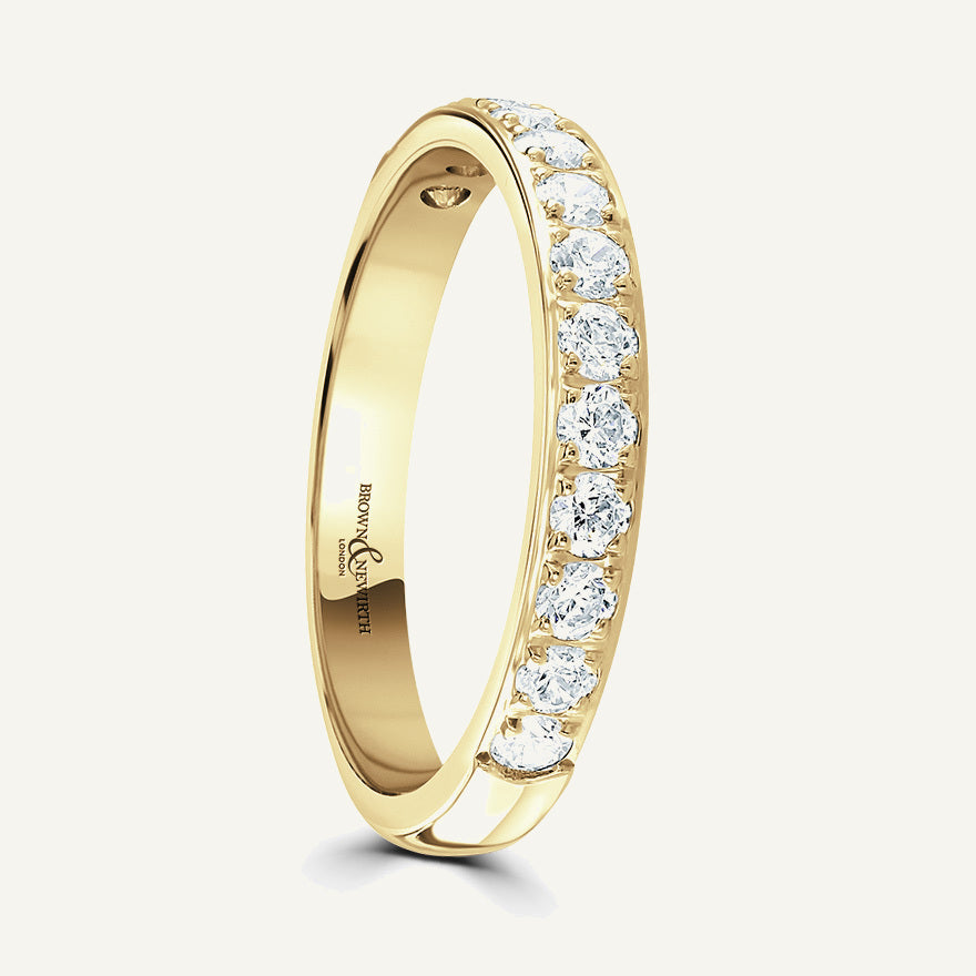 Round Brilliant Cut, Pave, Courted Diamond Eternity Ring
