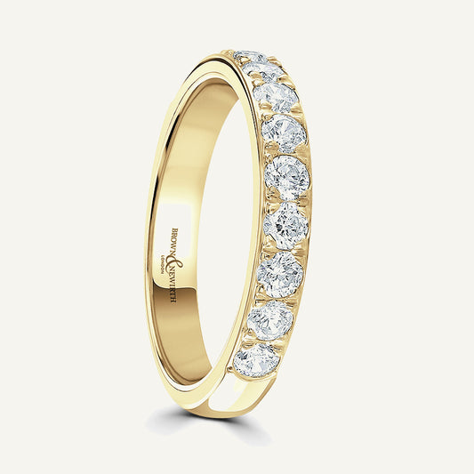 Round Brilliant Cut, Pave, Courted Diamond Eternity Ring