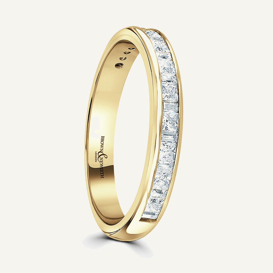 Princess & Baguette Cut, Channel, Courted Diamond Eternity Ring