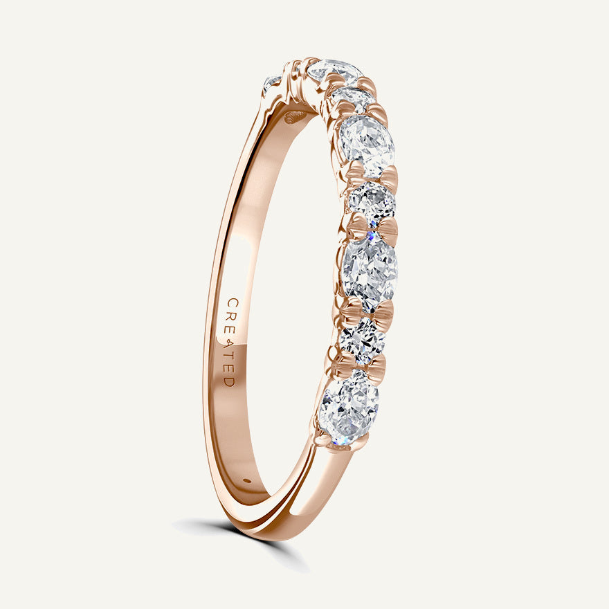 Claw Set With Oval And Round Cuts Diamond Eternity Ring