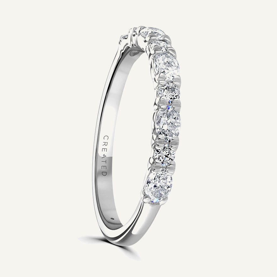Claw Set With Oval And Round Cuts Diamond Eternity Ring