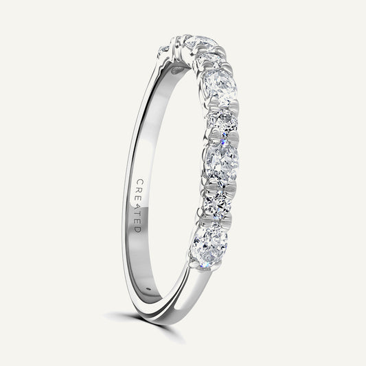 Claw Set With Oval And Round Cuts Diamond Eternity Ring