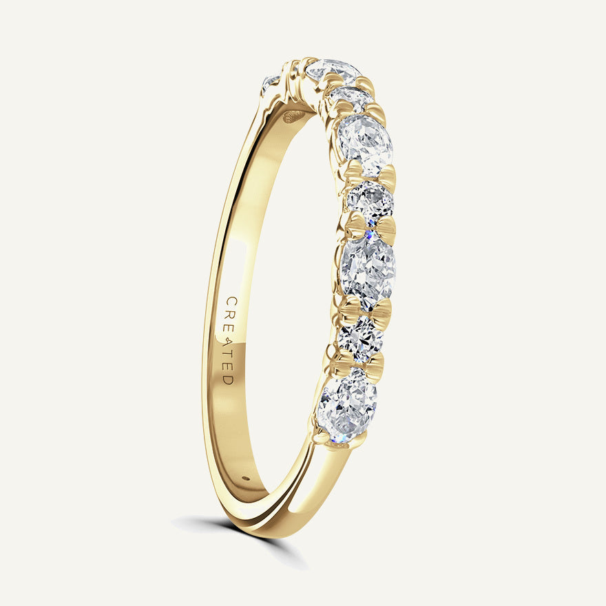 Claw Set With Oval And Round Cuts Diamond Eternity Ring