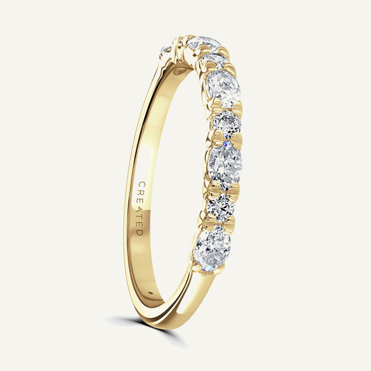 Claw Set With Oval And Round Cuts Diamond Eternity Ring