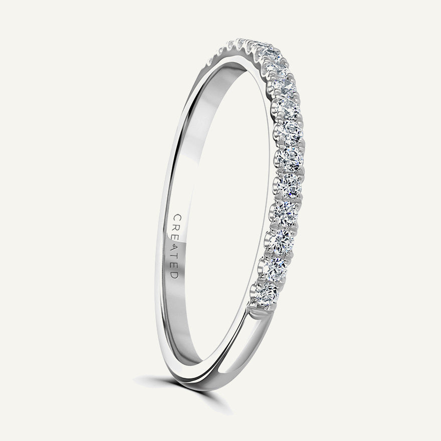 French Claw Set Round Brilliant Diamond Eternity Ring