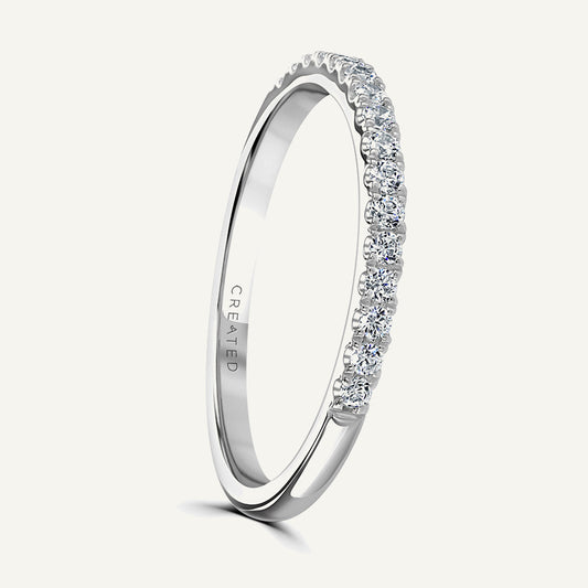 French Claw Set Round Brilliant Diamond Eternity Ring