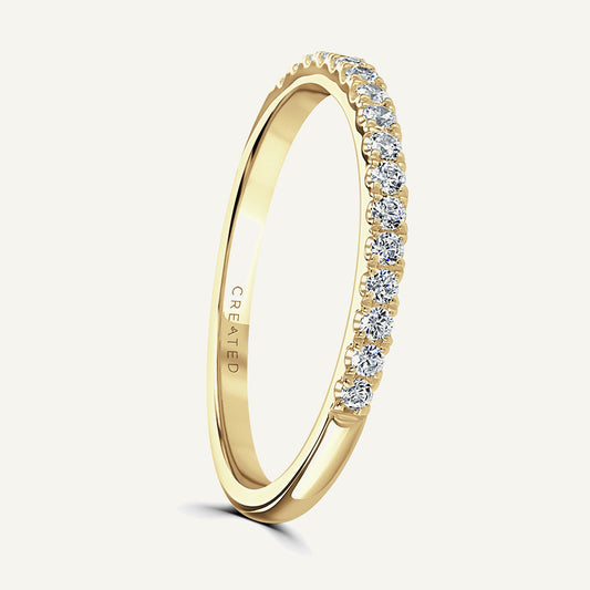 French Claw Set Round Brilliant Diamond Eternity Ring