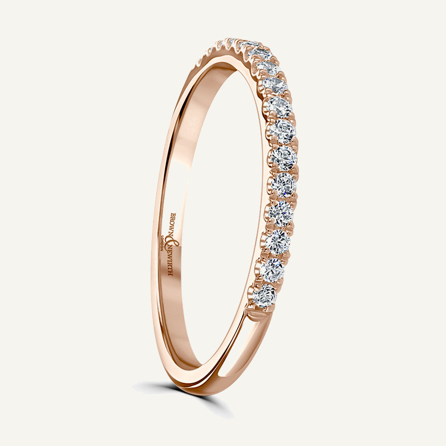Shared Claw Round Brilliant To Match Graduated Halos Diamond Eternity Ring