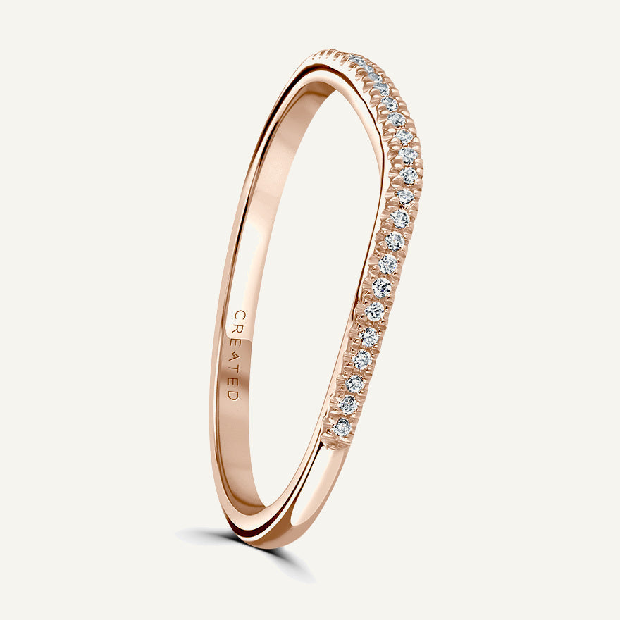 Round Brilliant Wave Shape Claw Set Diamond Eternity Ring
