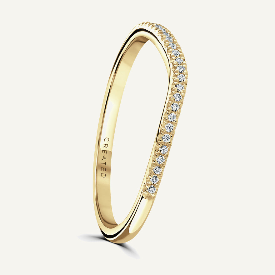 Round Brilliant Wave Shape Claw Set Diamond Eternity Ring