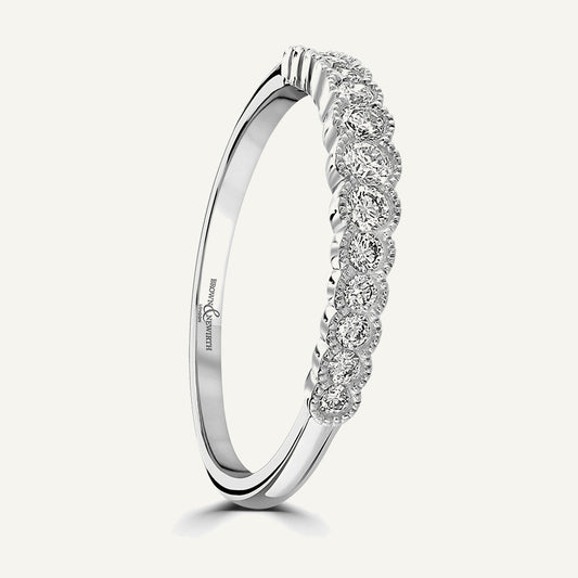 Graduated Bezel Set Rounds With Millgrain Edge Diamond Eternity Ring