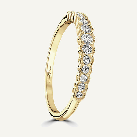 Graduated Bezel Set Rounds With Millgrain Edge Diamond Eternity Ring
