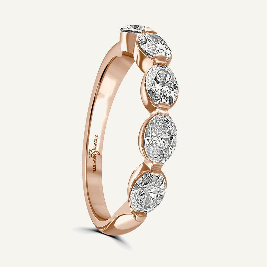 Landscape Oval Band, Split Band Diamond Eternity Ring