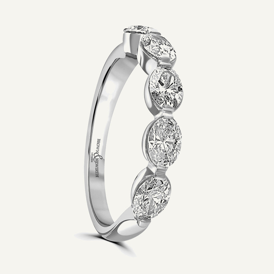 Landscape Oval Band, Split Band Diamond Eternity Ring