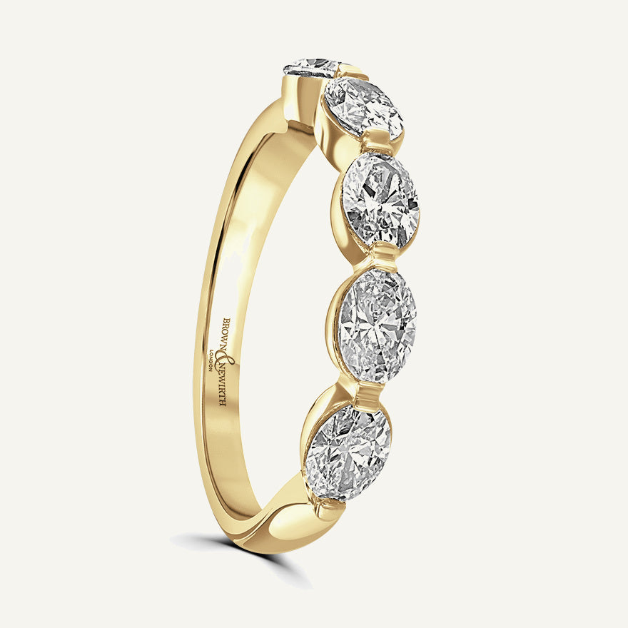 Landscape Oval Band, Split Band Diamond Eternity Ring