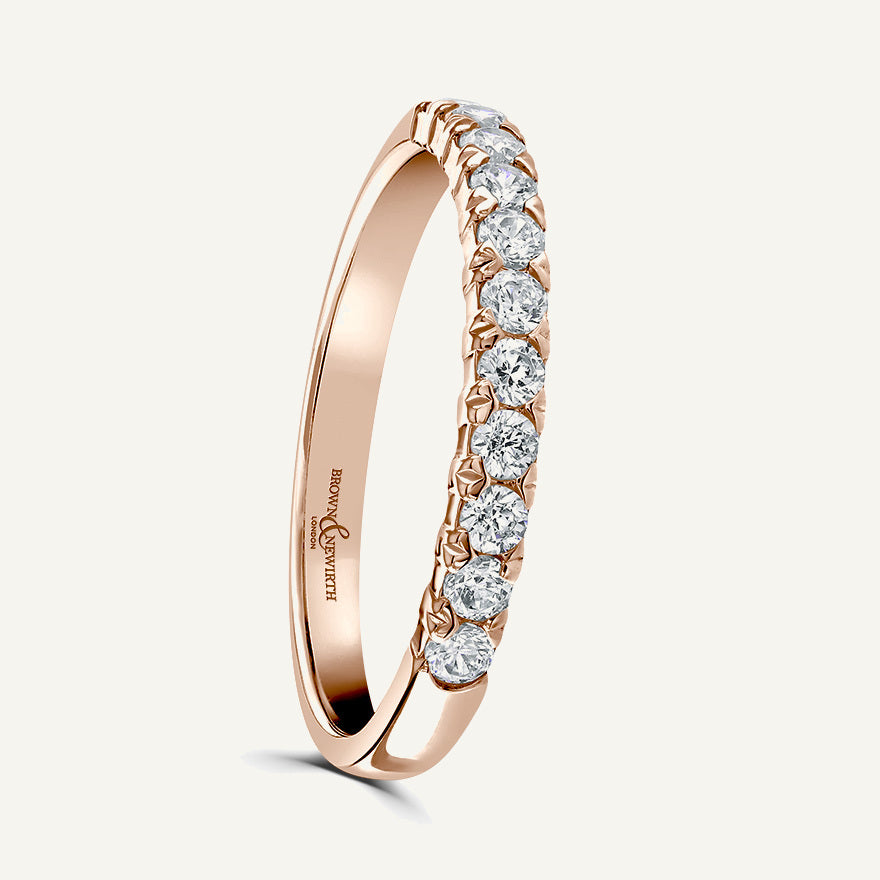 Round Brilliant Cut, Kiss Claw Diamond Eternity Ring