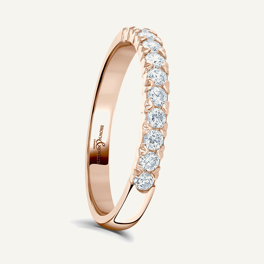 Round Brilliant Cut, Kiss Claw Diamond Eternity Ring