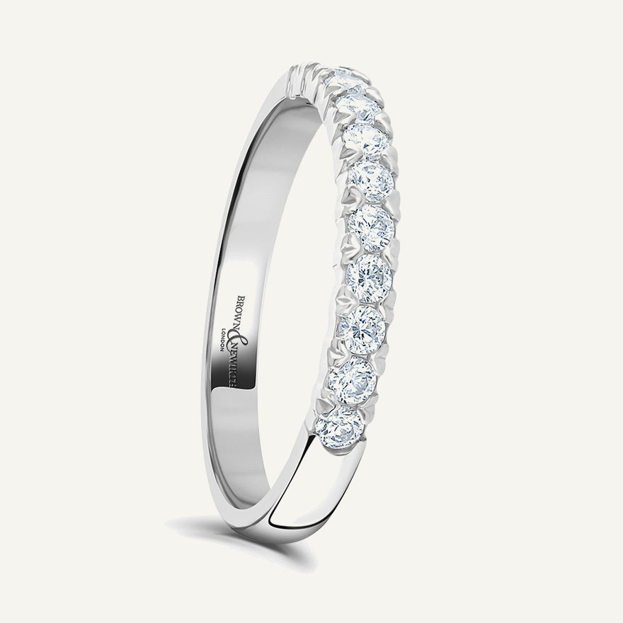Round Brilliant Cut, Kiss Claw Diamond Eternity Ring