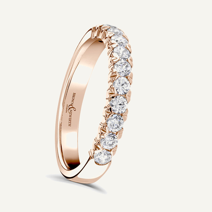 Round Brilliant Cut, Kiss Claw Diamond Eternity Ring