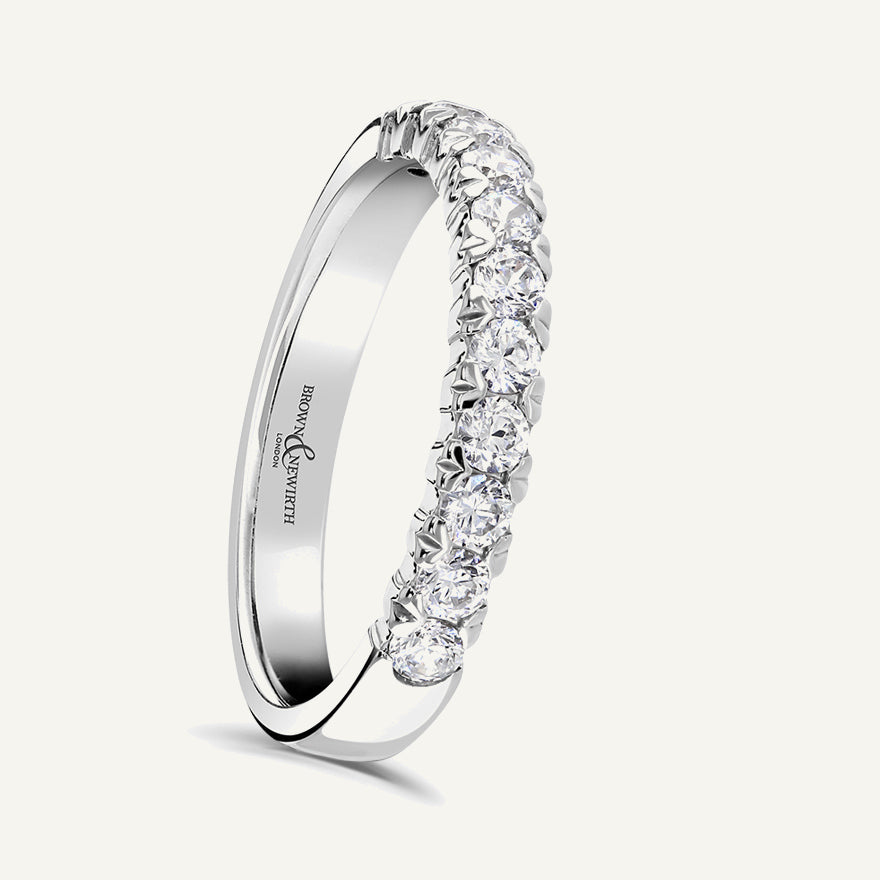 Round Brilliant Cut, Kiss Claw Diamond Eternity Ring