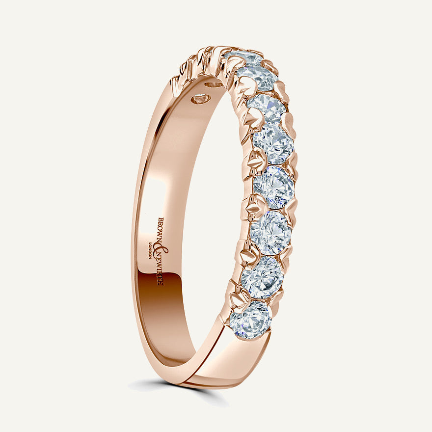 Round Brilliant Cut, Kiss Claw Diamond Eternity Ring