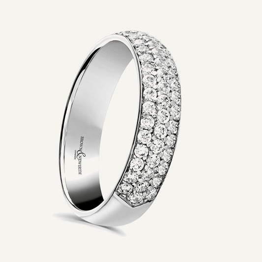 Round Brilliant Cut, Micro Pave, Multi-Row Diamond Eternity Ring