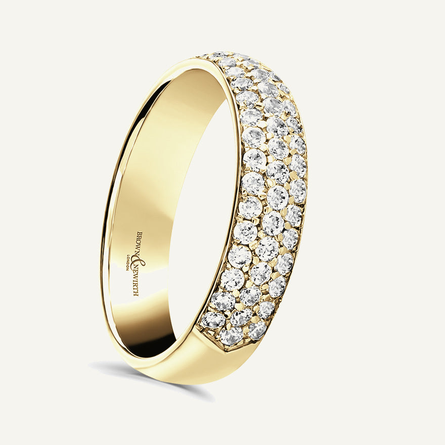 Round Brilliant Cut, Micro Pave, Multi-Row Diamond Eternity Ring