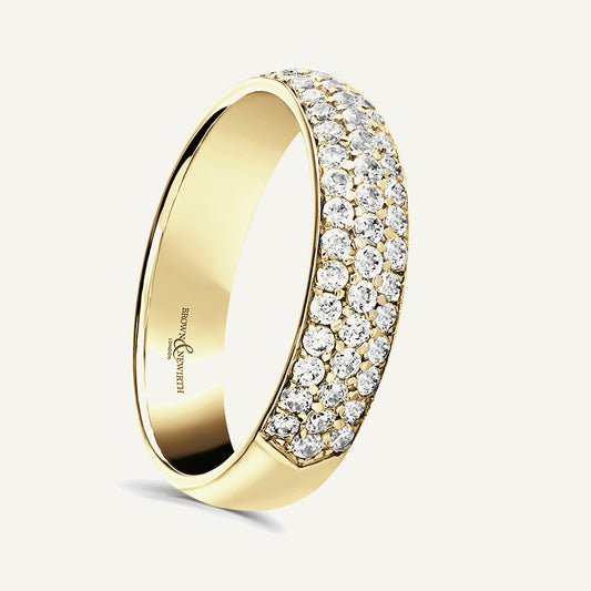Round Brilliant Cut, Micro Pave, Multi-Row Diamond Eternity Ring