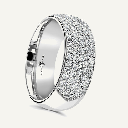 Round Brilliant Cut, Micro Pave, Multi-Row Diamond Eternity Ring