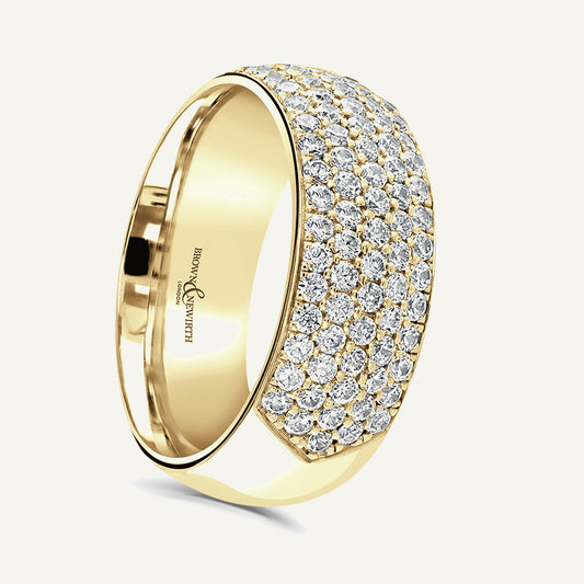 Round Brilliant Cut, Micro Pave, Multi-Row Diamond Eternity Ring