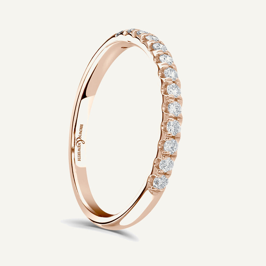 Round Brilliant Cut, Split Claw, Tube Diamond Eternity Ring