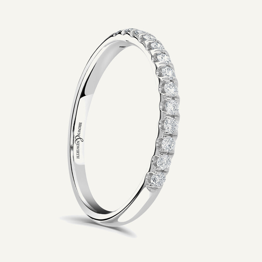 Round Brilliant Cut, Split Claw, Tube Diamond Eternity Ring