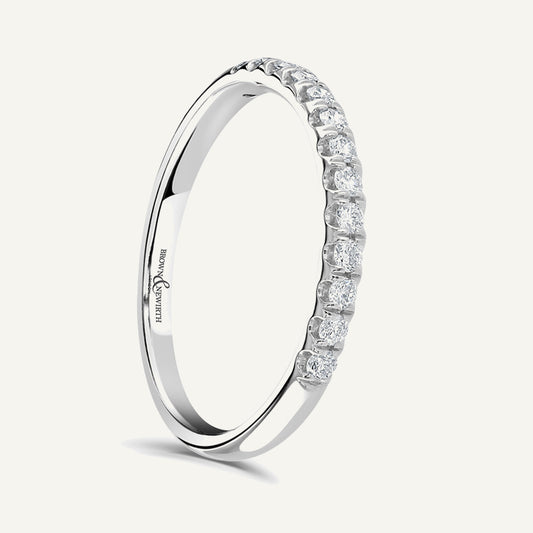Round Brilliant Cut, Split Claw, Tube Diamond Eternity Ring