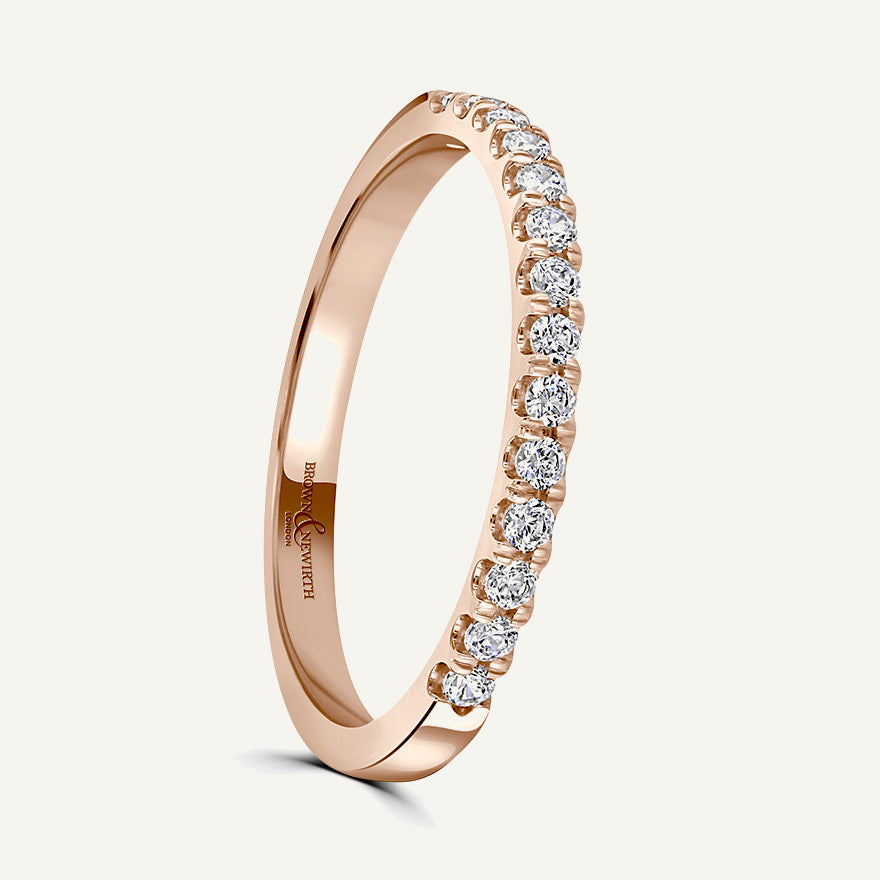 Round Brilliant Cut, Split Claw, Tube Diamond Eternity Ring
