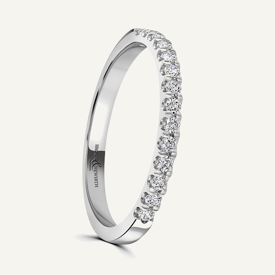 Round Brilliant Cut, Split Claw, Tube Diamond Eternity Ring