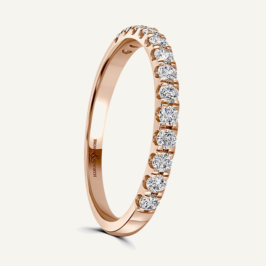 Round Brilliant Cut, Split Claw, Tube Diamond Eternity Ring