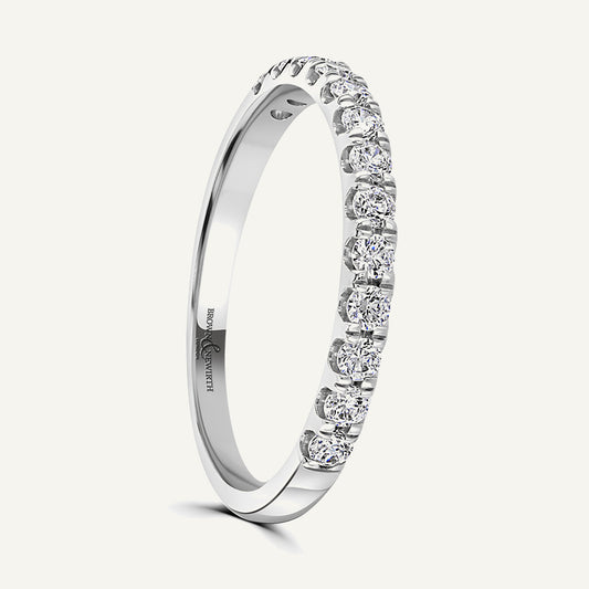 Round Brilliant Cut, Split Claw, Tube Diamond Eternity Ring