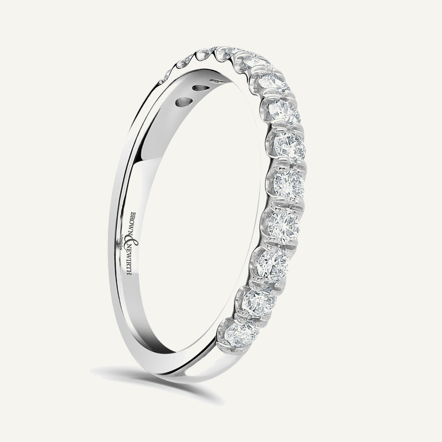 Round Brilliant Cut, Split Claw, Tube Diamond Eternity Ring